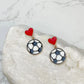 PREORDER: Heart Post Sports Enamel Dangle Earrings in Assorted Styles
