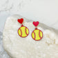 PREORDER: Heart Post Sports Enamel Dangle Earrings in Assorted Styles