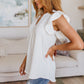 Someday Maybe Flutter Sleeve Top in Ivory