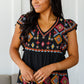 Sophia Embroidered Blouse in Black