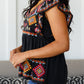 Sophia Embroidered Blouse in Black