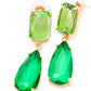 Sparkly Spirit Drop Crystal Earrings in Green