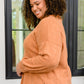Speak Sweetly Textured Knit Top With Buttons In Rust