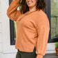 Speak Sweetly Textured Knit Top With Buttons In Rust