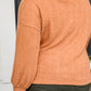 Speak Sweetly Textured Knit Top With Buttons In Rust