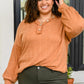 Speak Sweetly Textured Knit Top With Buttons In Rust