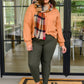 Speak Sweetly Textured Knit Top With Buttons In Rust