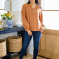 Speak Sweetly Textured Knit Top With Buttons In Rust