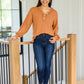 Speak Sweetly Textured Knit Top With Buttons In Rust