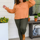 Speak Sweetly Textured Knit Top With Buttons In Rust
