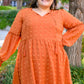 Special Feeling Swiss Dot Dress In Rust