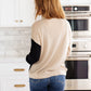 Split Decision Color Block Cargo Sleeve Top