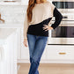 Split Decision Color Block Cargo Sleeve Top