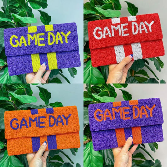 PREORDER: Game Day Beaded Clutch & Convertible Crossbody in Assorted Colors