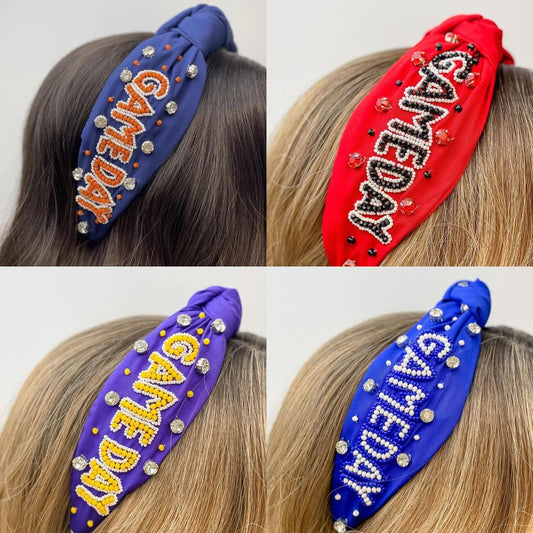 PREORDER: Game Day Embellished Headbands in Assorted Colors