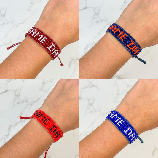 PREORDER: Game Day Adjustable Beaded Bracelets in Assorted Colors