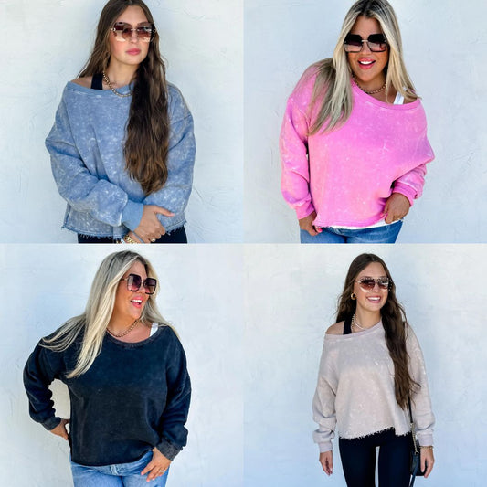 PREORDER: Kali Mineral Wash Sweatshirt In Assorted Colors (Ships late Sept.)