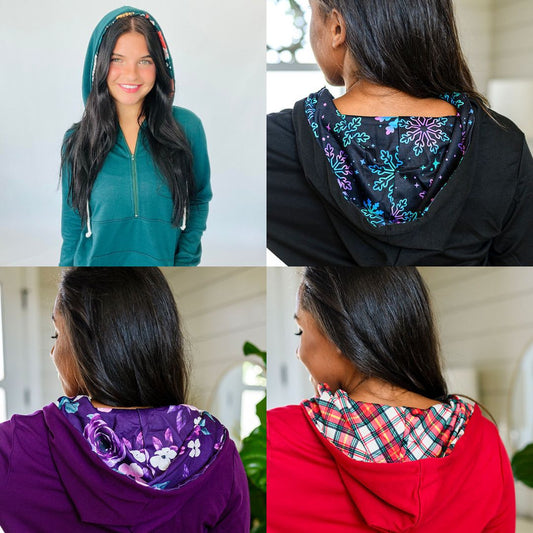 PREORDER: Audre Half Zip Hoodie In Assorted Colors