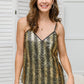 Stayin' Alive V-Neck Sequin Tank in Gold