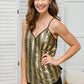 Stayin' Alive V-Neck Sequin Tank in Gold
