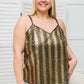 Stayin' Alive V-Neck Sequin Tank in Gold
