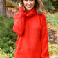 Steady Pace Roll Neck Sweater In Red