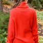 Steady Pace Roll Neck Sweater In Red