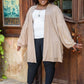 Stefanie Open Front Balloon Sleeve Cardigan In Taupe