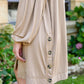 Stefanie Open Front Balloon Sleeve Cardigan In Taupe