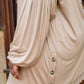 Stefanie Open Front Balloon Sleeve Cardigan In Taupe