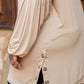 Stefanie Open Front Balloon Sleeve Cardigan In Taupe