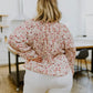 Stella Notched Neck Floral Long Sleeve Blouse
