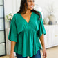 Storied Moments Draped Peplum Top