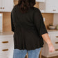 Storied Moments Draped Peplum Top in Black
