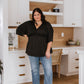 Storied Moments Draped Peplum Top in Black