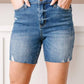 Judy Blue Straight Edge Shorts - Dark Wash