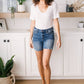 Judy Blue Straight Edge Shorts - Dark Wash