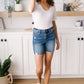 Judy Blue Straight Edge Shorts - Dark Wash