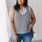 Stripes N Lace Top In Black