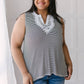 Stripes N Lace Top In Black