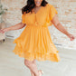 Stuck in My Head Tiered Dress in Orange