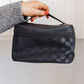 Subtly Checked Cosmetic Bags 3 Piece Set in Black