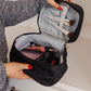 Subtly Checked Cosmetic Bags 3 Piece Set in Black