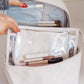 Subtly Checked Cosmetic Bags 3 Piece Set in Ivory