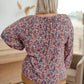 Sunday Brunch Blouse in Denim Floral