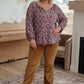 Sunday Brunch Blouse in Denim Floral