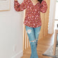Sunday Brunch Blouse in Rust Floral