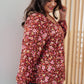 Sunday Brunch Blouse in Rust Floral