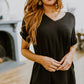 Sunday Mornings V-Neck Tee In Black