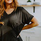 Sunday Mornings V-Neck Tee In Black
